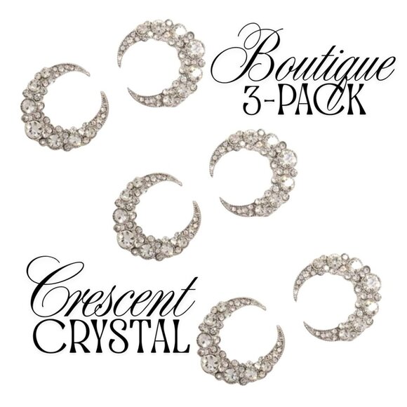 HP! 💎NWT 3 pk. Lot Sparkling Crescent Crystal Zircon Statement Earring Wholesale - Picture 1 of 8